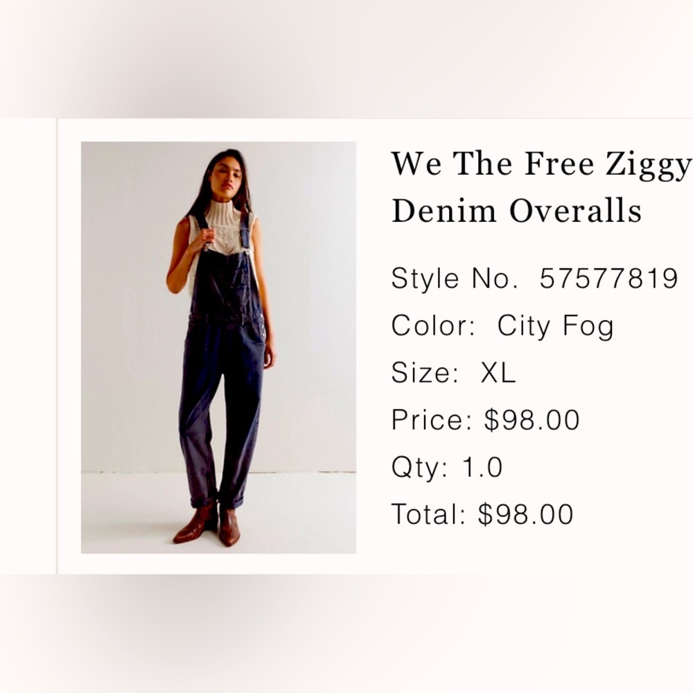 We The Free Ziggy Denim Overalls in City Fog